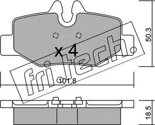 Fri.Tech. 592.0 - Тормозные колодки, дисковые, комплект autospares.lv