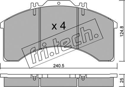 Fri.Tech. 597.0 - Тормозные колодки, дисковые, комплект autospares.lv