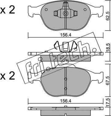 Fri.Tech. 549.0 - Тормозные колодки, дисковые, комплект autospares.lv