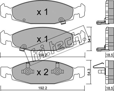 Fri.Tech. 541.0 - Тормозные колодки, дисковые, комплект autospares.lv