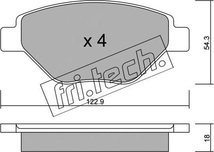 Fri.Tech. 559.0 - Тормозные колодки, дисковые, комплект autospares.lv