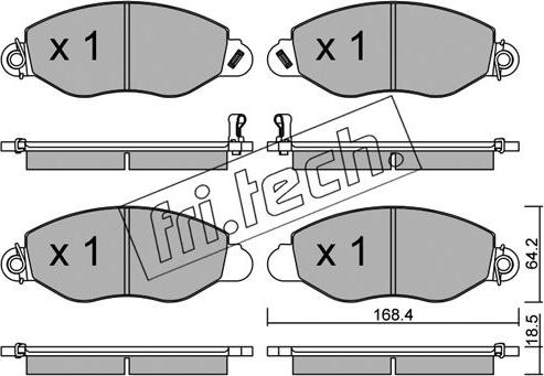 Fri.Tech. 552.0 - Тормозные колодки, дисковые, комплект autospares.lv