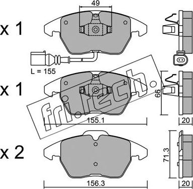 Fri.Tech. 564.0 - Тормозные колодки, дисковые, комплект autospares.lv