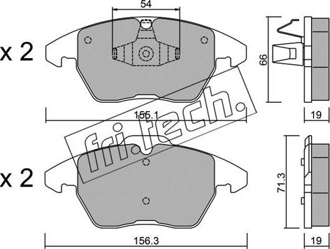 Fri.Tech. 564.1 - Тормозные колодки, дисковые, комплект autospares.lv