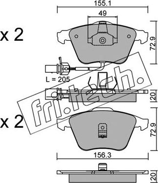 Fri.Tech. 565.0 - Тормозные колодки, дисковые, комплект autospares.lv