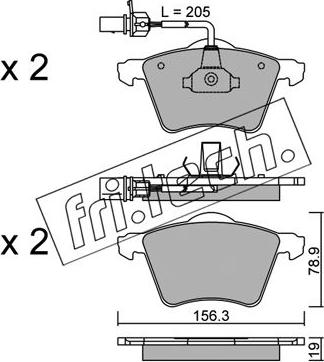 Fri.Tech. 566.1 - Тормозные колодки, дисковые, комплект autospares.lv