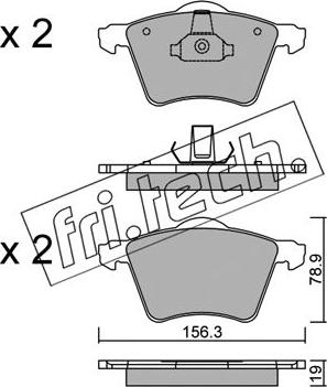 Fri.Tech. 566.2 - Тормозные колодки, дисковые, комплект autospares.lv