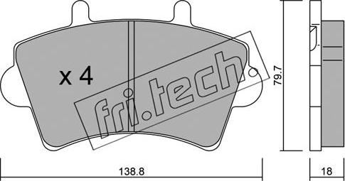 Fri.Tech. 561.0 - Тормозные колодки, дисковые, комплект autospares.lv