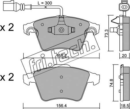 Fri.Tech. 568.2 - Тормозные колодки, дисковые, комплект autospares.lv