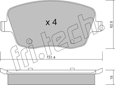 Fri.Tech. 563.0 - Тормозные колодки, дисковые, комплект autospares.lv