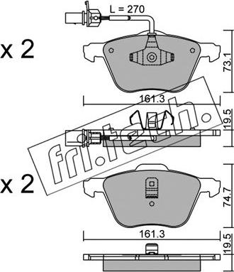 Fri.Tech. 567.0 - Тормозные колодки, дисковые, комплект autospares.lv