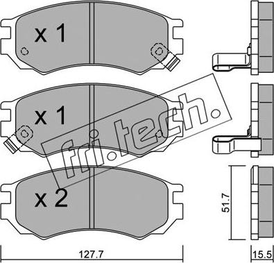 Fri.Tech. 504.0 - Тормозные колодки, дисковые, комплект autospares.lv