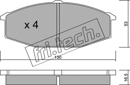 Fri.Tech. 506.0 - Тормозные колодки, дисковые, комплект autospares.lv