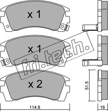 Fri.Tech. 503.0 - Тормозные колодки, дисковые, комплект autospares.lv