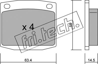 Fri.Tech. 502.0 - Тормозные колодки, дисковые, комплект autospares.lv