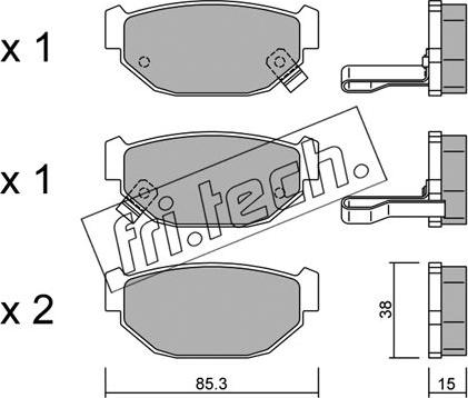 Fri.Tech. 515.0 - Тормозные колодки, дисковые, комплект autospares.lv