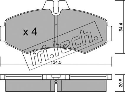 Fri.Tech. 589.0 - Тормозные колодки, дисковые, комплект autospares.lv