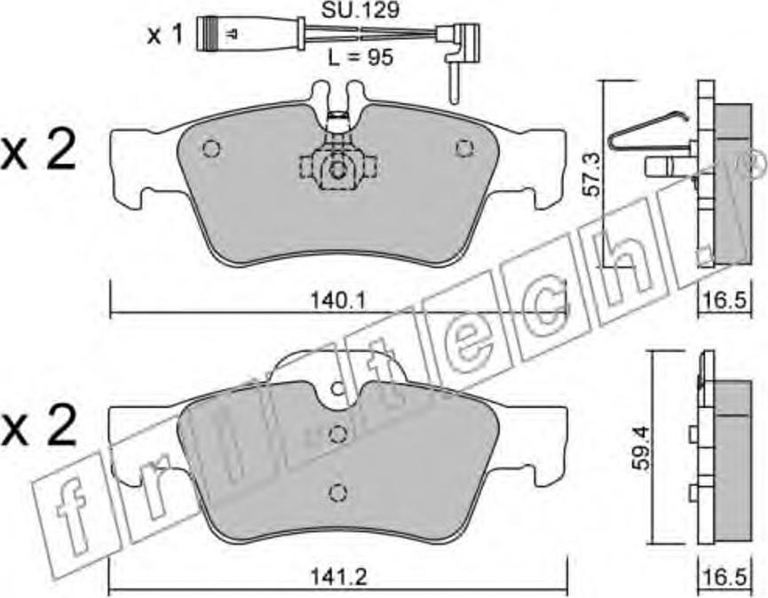 Fri.Tech. 5840W - Тормозные колодки, дисковые, комплект autospares.lv