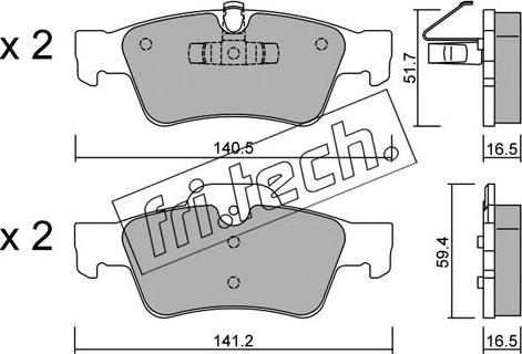 Fri.Tech. 584.1 - Тормозные колодки, дисковые, комплект autospares.lv