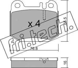 Fri.Tech. 580.0 - Тормозные колодки, дисковые, комплект autospares.lv