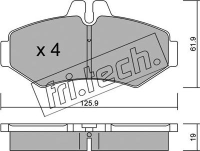 Fri.Tech. 588.0 - Тормозные колодки, дисковые, комплект autospares.lv