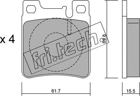 Fri.Tech. 583.0 - Тормозные колодки, дисковые, комплект autospares.lv