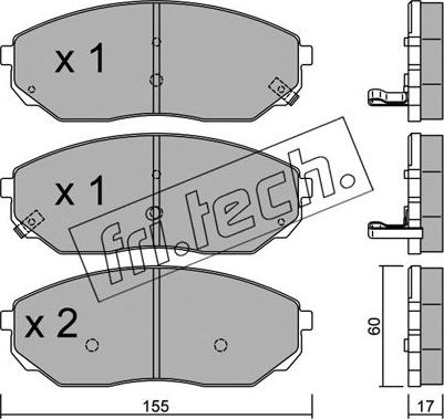 Fri.Tech. 531.0 - Тормозные колодки, дисковые, комплект autospares.lv