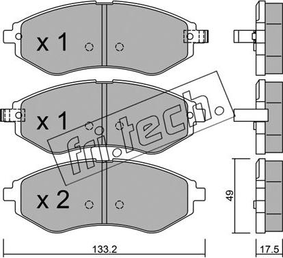 Fri.Tech. 524.1 - Тормозные колодки, дисковые, комплект autospares.lv