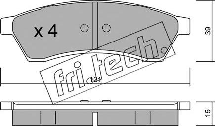 Fri.Tech. 526.0 - Тормозные колодки, дисковые, комплект autospares.lv