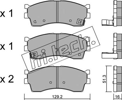 Fri.Tech. 528.0 - Тормозные колодки, дисковые, комплект autospares.lv