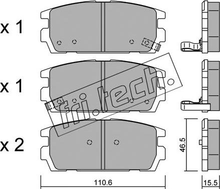 Fri.Tech. 523.0 - Тормозные колодки, дисковые, комплект autospares.lv