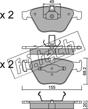 Fri.Tech. 574.4 - Тормозные колодки, дисковые, комплект autospares.lv