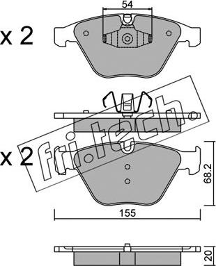 Fri.Tech. 574.6 - Тормозные колодки, дисковые, комплект autospares.lv