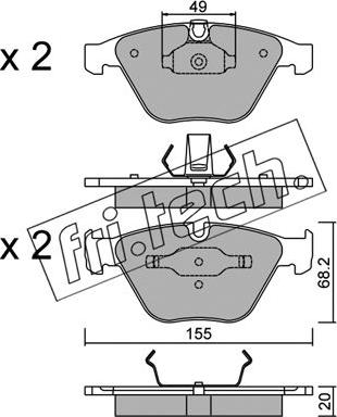 Fri.Tech. 574.0 - Тормозные колодки, дисковые, комплект autospares.lv