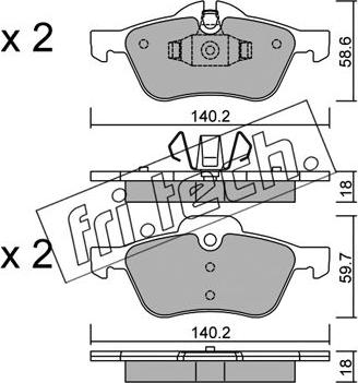 Fri.Tech. 571.0 - Тормозные колодки, дисковые, комплект autospares.lv