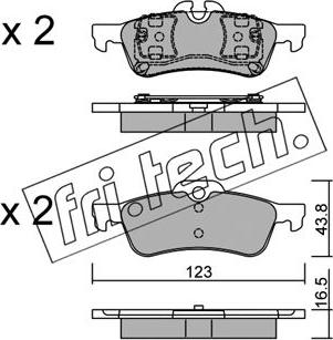 Fri.Tech. 572.0 - Тормозные колодки, дисковые, комплект autospares.lv