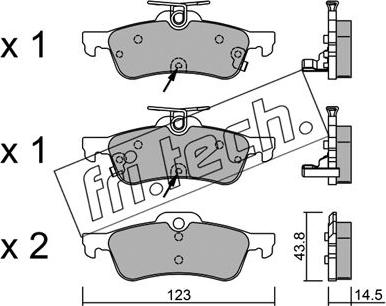 Fri.Tech. 572.2 - Тормозные колодки, дисковые, комплект autospares.lv