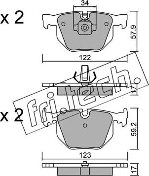 Fri.Tech. 577.0 - Тормозные колодки, дисковые, комплект autospares.lv