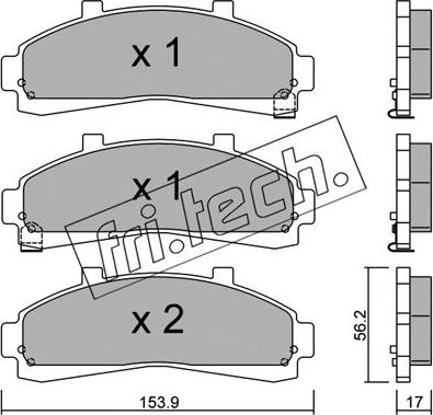 Fri.Tech. 699.0 - Тормозные колодки, дисковые, комплект autospares.lv