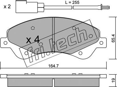 Fri.Tech. 695.0 - Тормозные колодки, дисковые, комплект autospares.lv