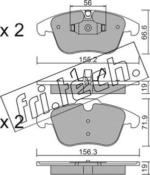 Fri.Tech. 691.4 - Тормозные колодки, дисковые, комплект autospares.lv