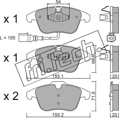 Fri.Tech. 691.1 - Тормозные колодки, дисковые, комплект autospares.lv