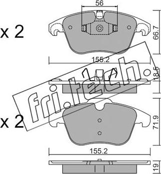 Fri.Tech. 691.3 - Тормозные колодки, дисковые, комплект autospares.lv