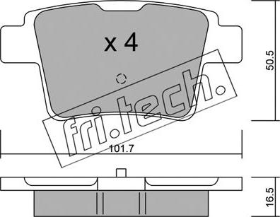 Fri.Tech. 693.0 - Тормозные колодки, дисковые, комплект autospares.lv