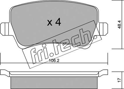 Fri.Tech. 692.0 - Тормозные колодки, дисковые, комплект autospares.lv