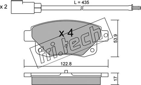 Fri.Tech. 697.0 - Тормозные колодки, дисковые, комплект autospares.lv