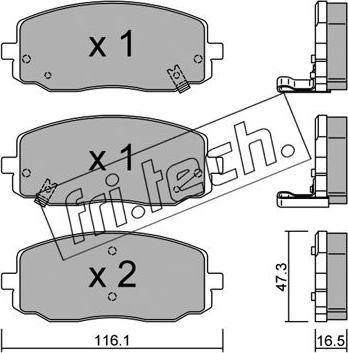 Fri.Tech. 645.0 - Тормозные колодки, дисковые, комплект autospares.lv