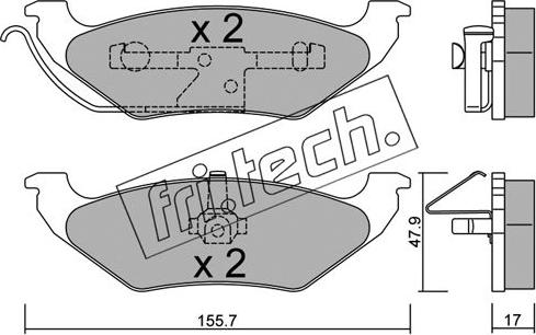 Fri.Tech. 640.0 - Тормозные колодки, дисковые, комплект autospares.lv