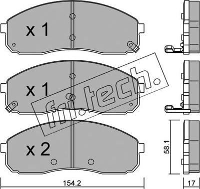 Fri.Tech. 647.0 - Тормозные колодки, дисковые, комплект autospares.lv