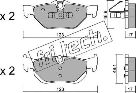 Fri.Tech. 658.0 - Тормозные колодки, дисковые, комплект autospares.lv